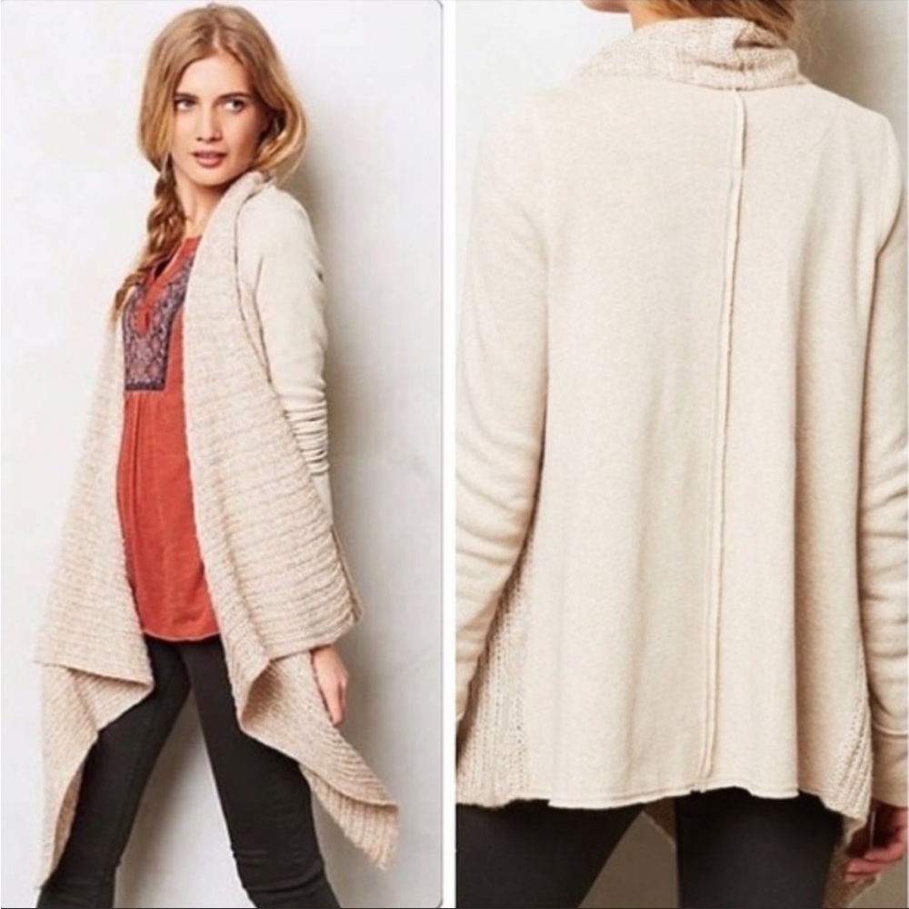 Saturday Sunday Anthropologie Casado Waterfall Knit Sweater Cardigan Size XS - Picture 2 of 9